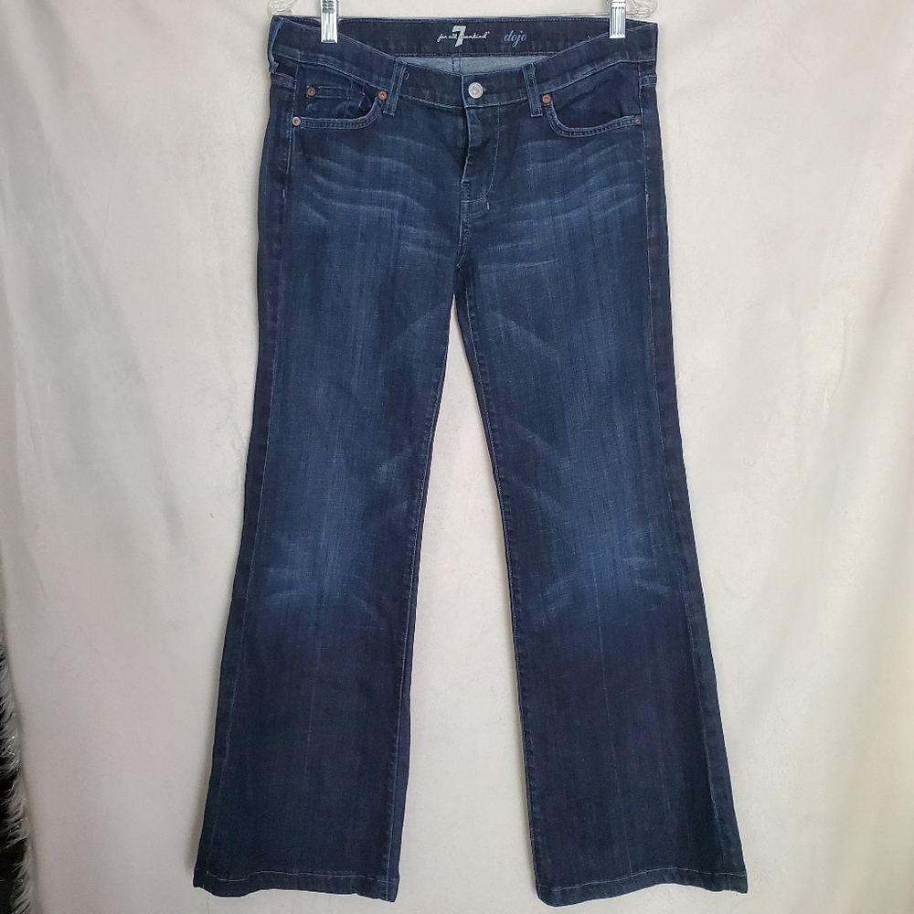 7 For All Mankind DOJO Dark Wash Wide Leg Jeans Size 32